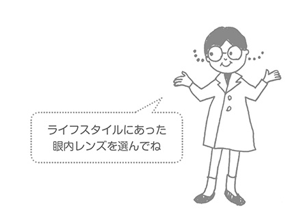 ライフスタイルにあった眼内レンズを選んでね